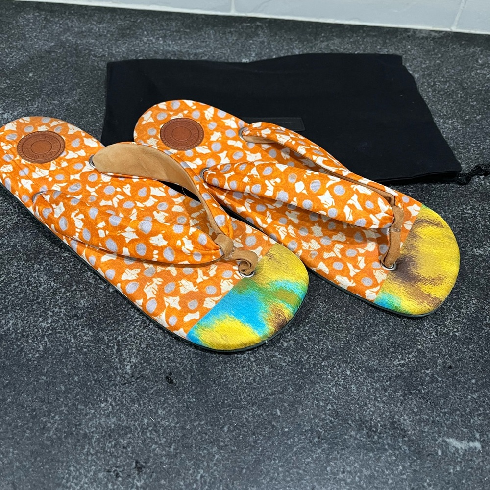 Dries Van Noten Turquoise Flat Sandals